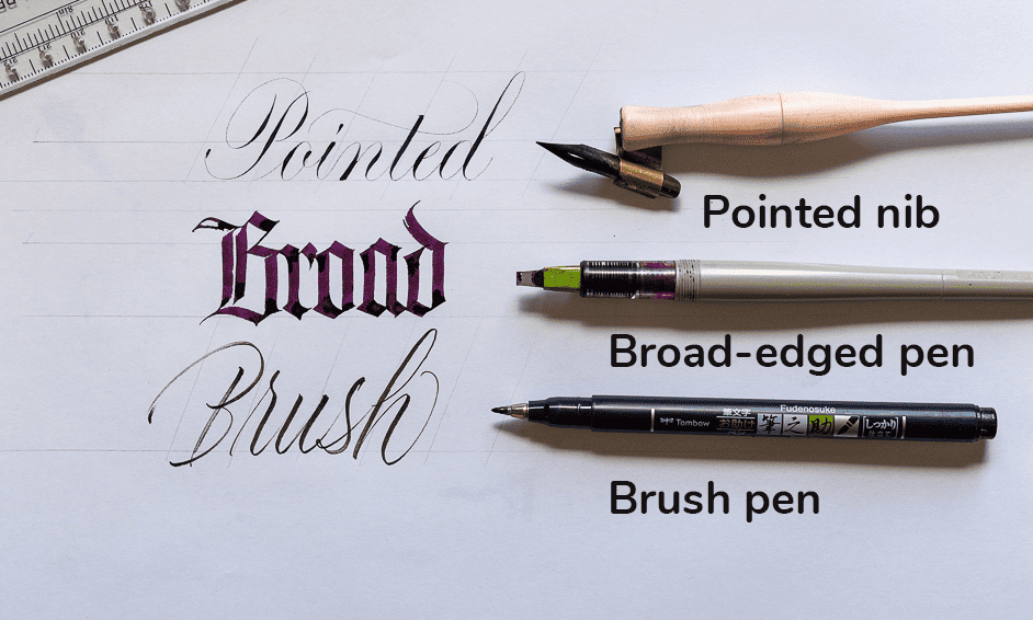 basic division of calligraphy syles based on the writing tools used. 