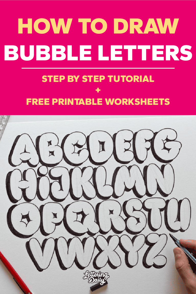 How To Draw Bubble Letters Step By Step Tutorial (2023) Lettering Daily