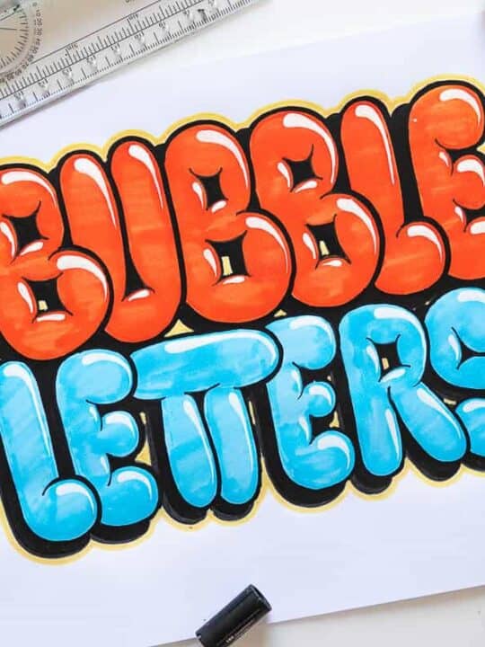 how to draw graffiti bubble letters on paper