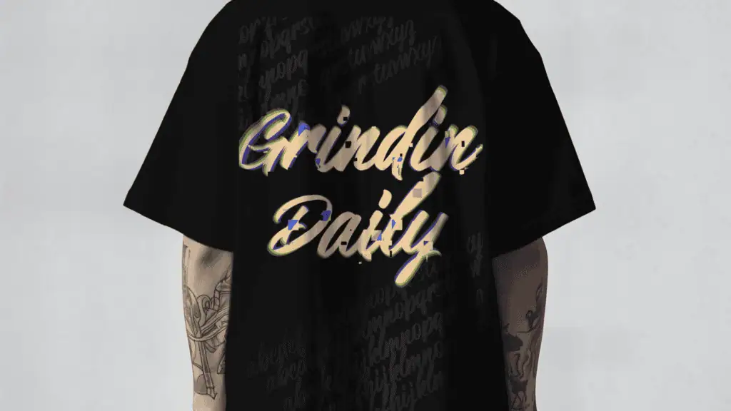 Gridnin Daily t-shirt design created with the Gin & Juice font.