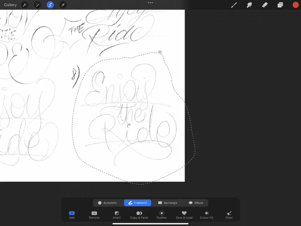 Handwritten phrase: Enjoy the Ride