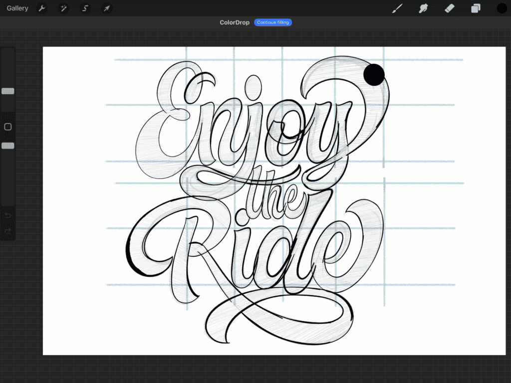 Handwritten quote: Enjoy the Ride