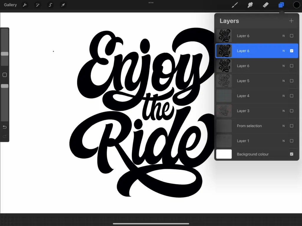 Stylized text: Enjoy the Ride