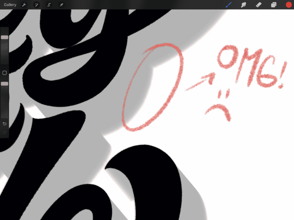 Art showing expressive text with surprised emoji