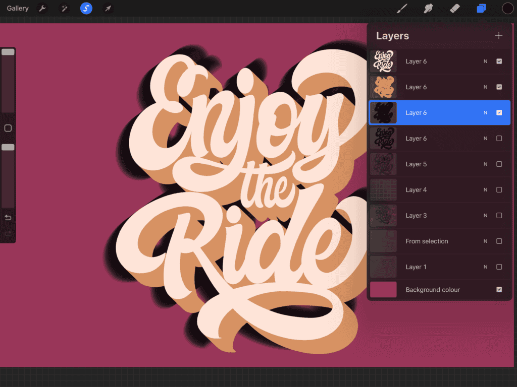 Stylized text saying 'Enjoy the Ride'