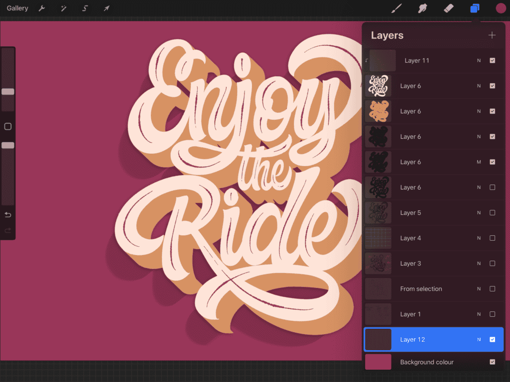 Stylish text graphic: Enjoy the Ride