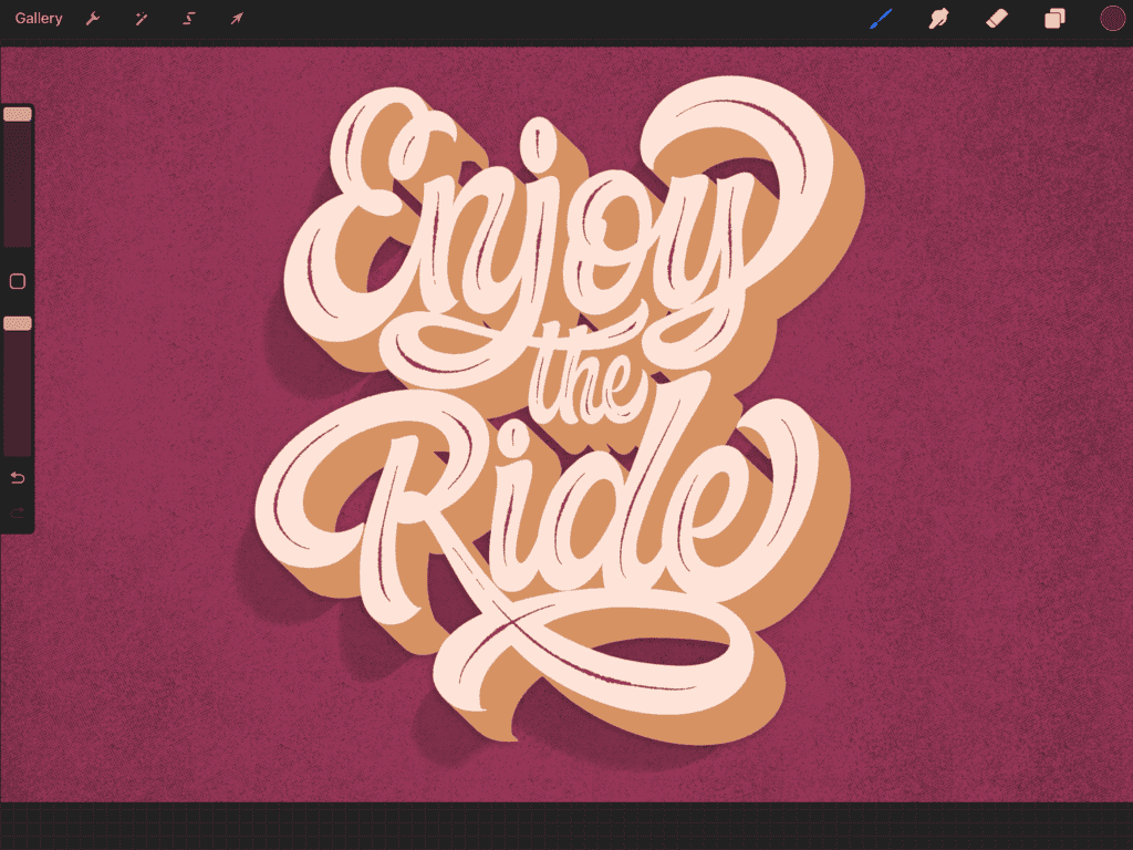 Colorful typography saying 'Enjoy the Ride'
