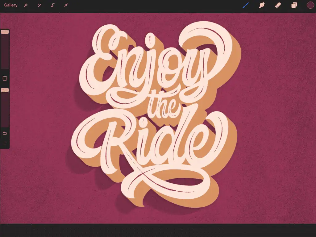 Colorful typography saying 'Enjoy the Ride'