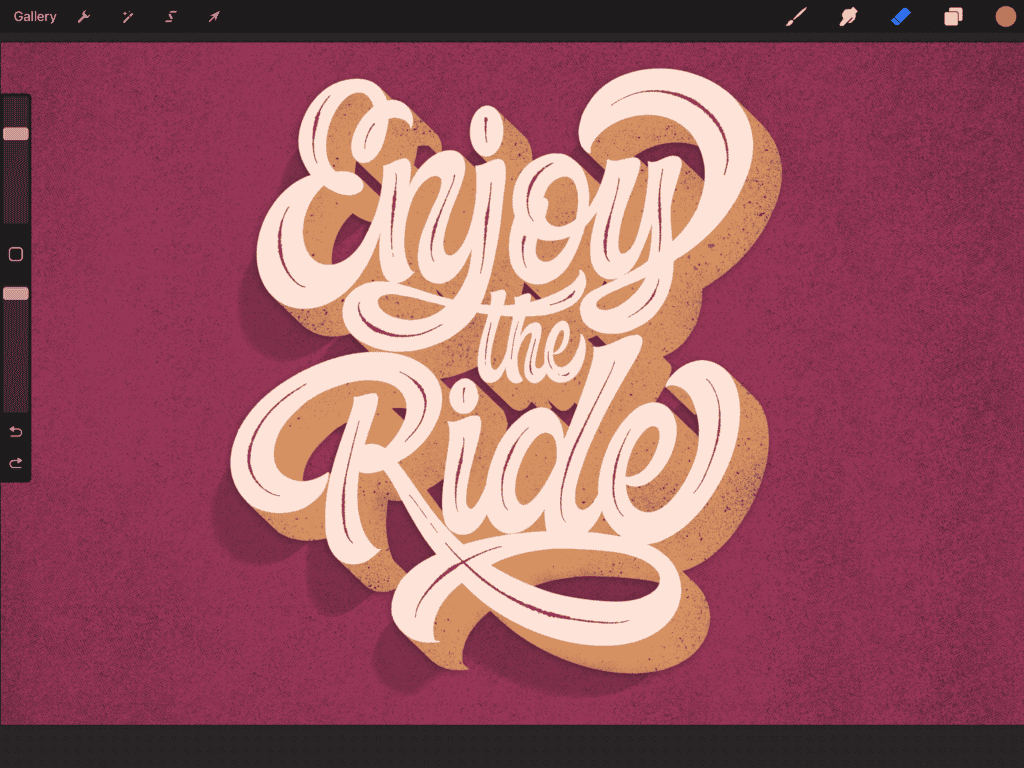 Stylized text saying 'Enjoy the Ride'
