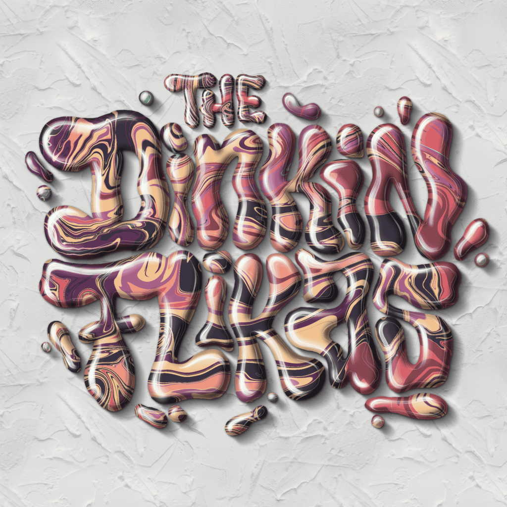 Colorful abstract text design on textured background.