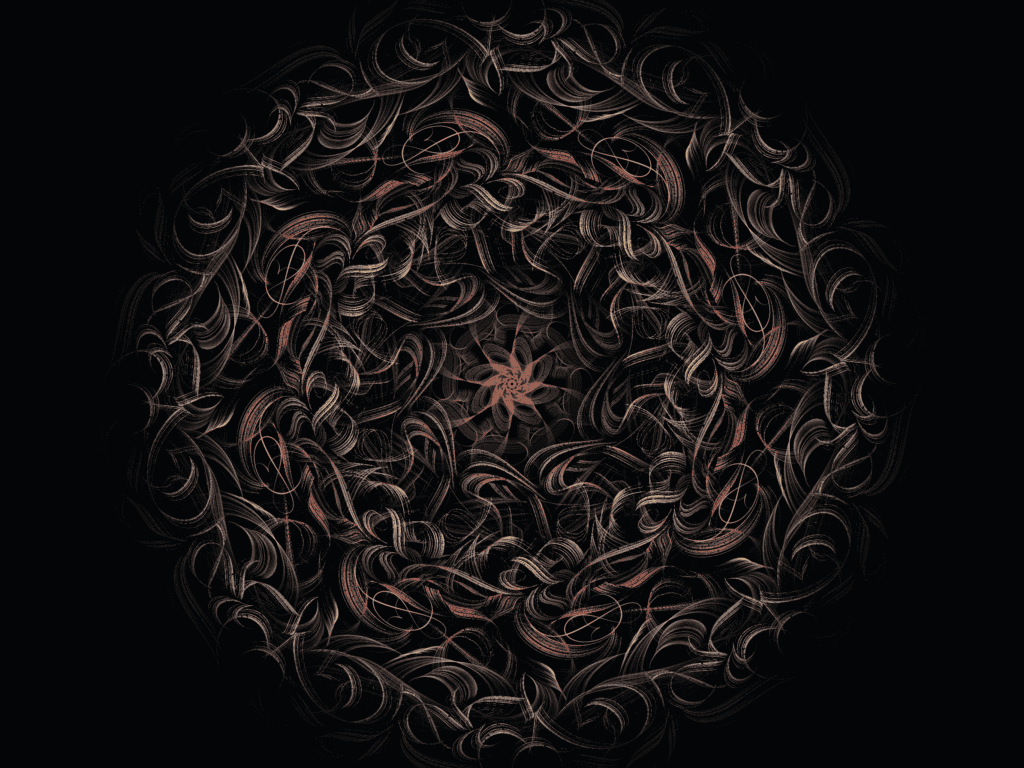 Abstract swirling pattern with dark background.