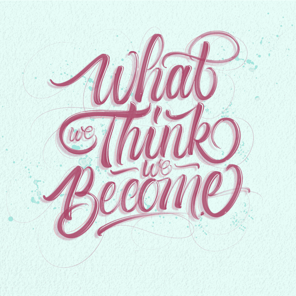 Inspirational quote about thoughts and existence.