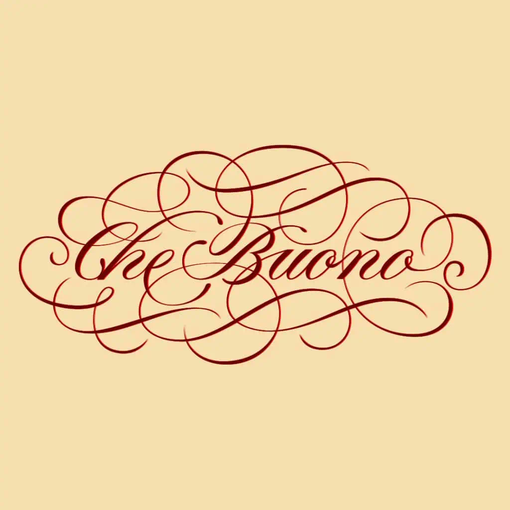 Stylized text: Che Buono
