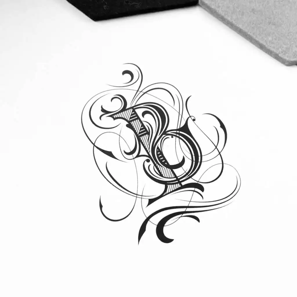 Elegant black calligraphy design on white background.