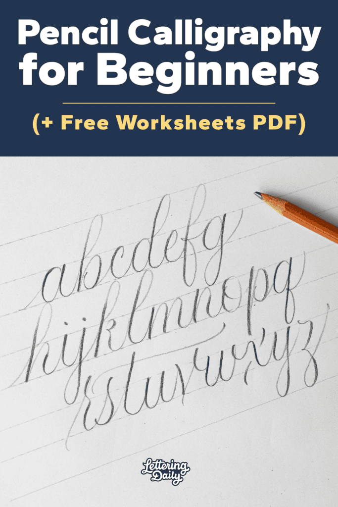 Pencil calligraphy practice letters for beginners.
