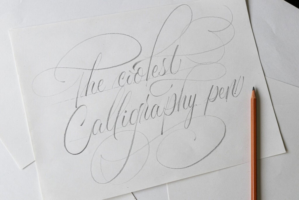 Artistic calligraphy design titled 'The coolest Calligraphy pen'