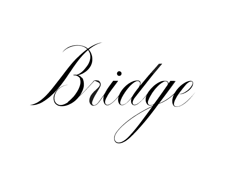 Stylized text spelling 'Bridge'