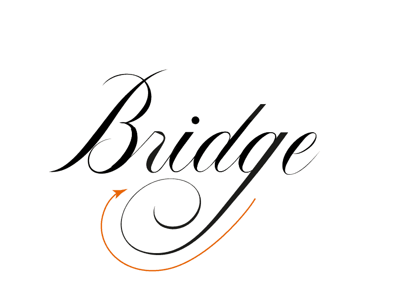 Stylized text of the word 'Bridge'