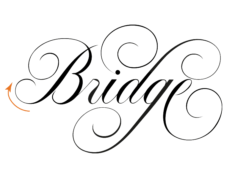 Stylized text of the word 'Bridge'