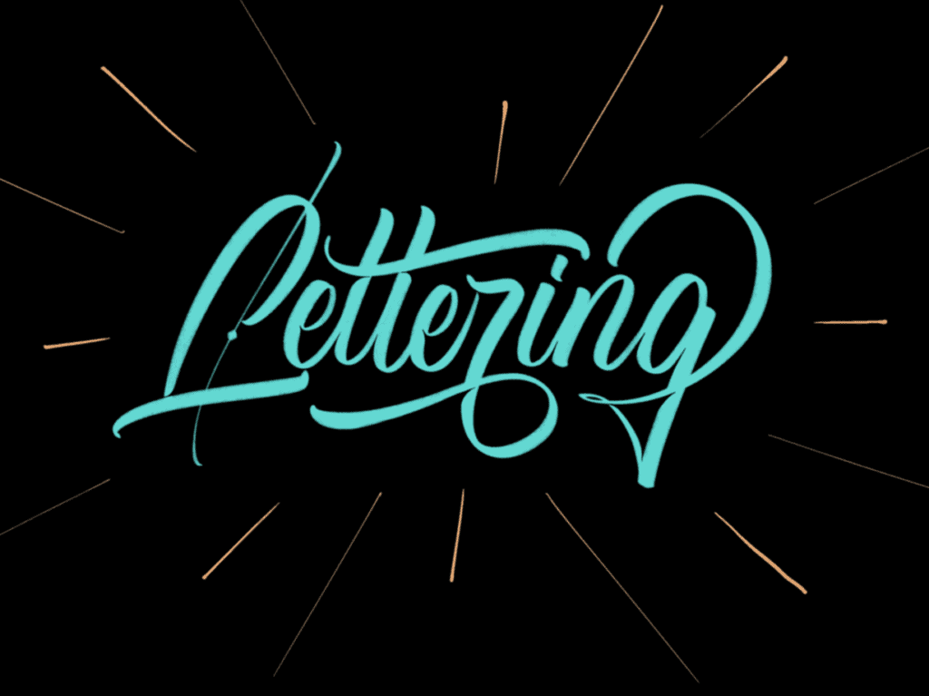 Stylized lettering of the word 'Lettering'