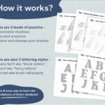 Guide to learning letter shadows in three styles.