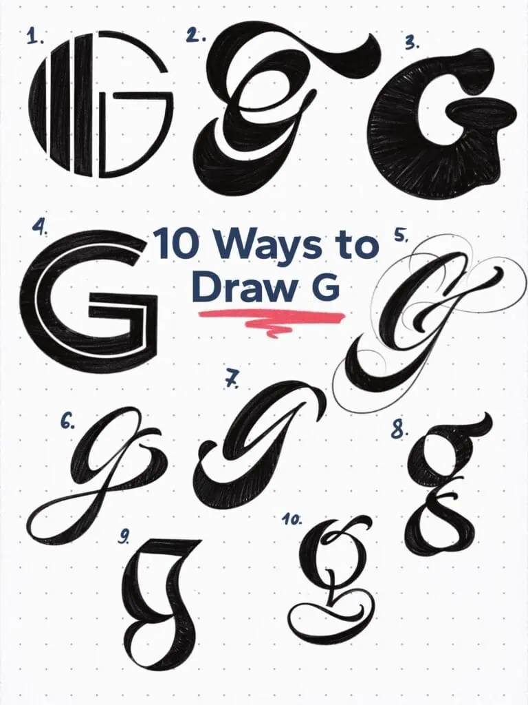 Ten creative designs of the letter G.