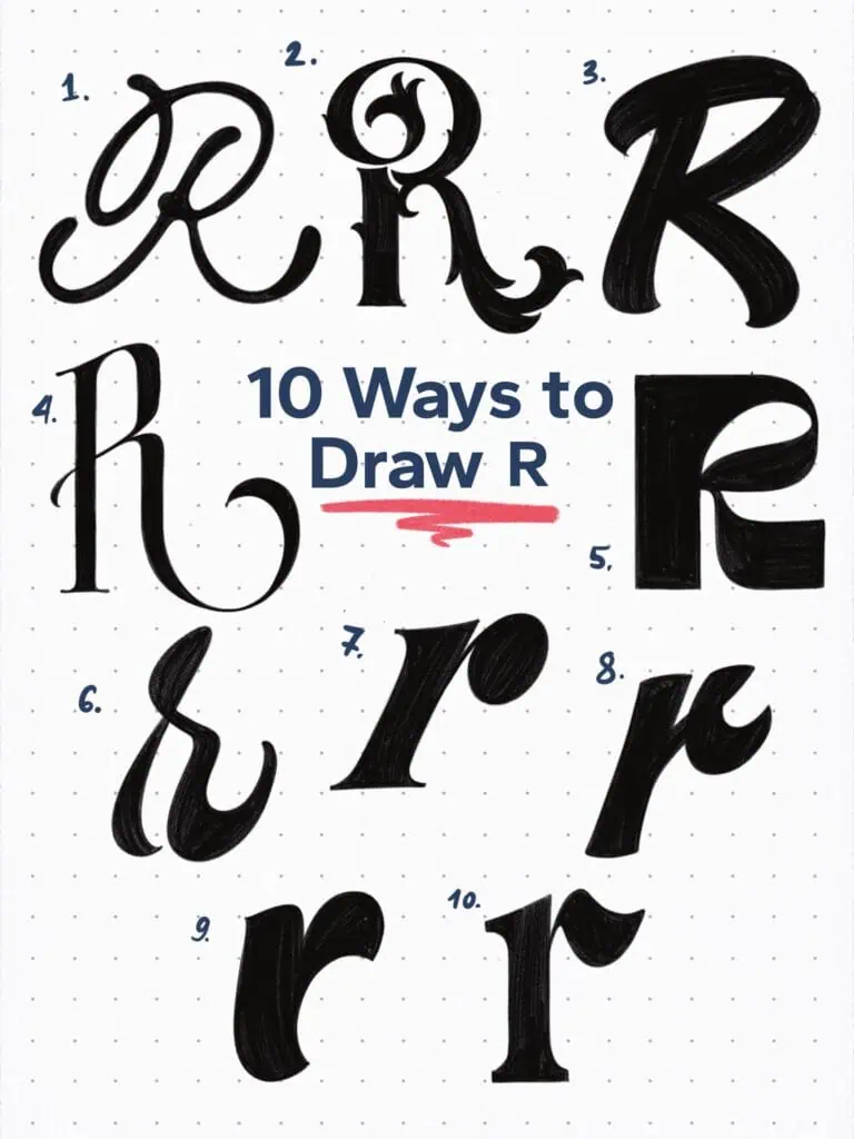 Ten creative ways to draw the letter R