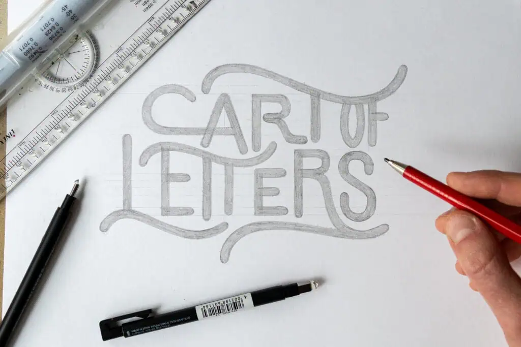 Sketch of 'Cart of Letters' design concept